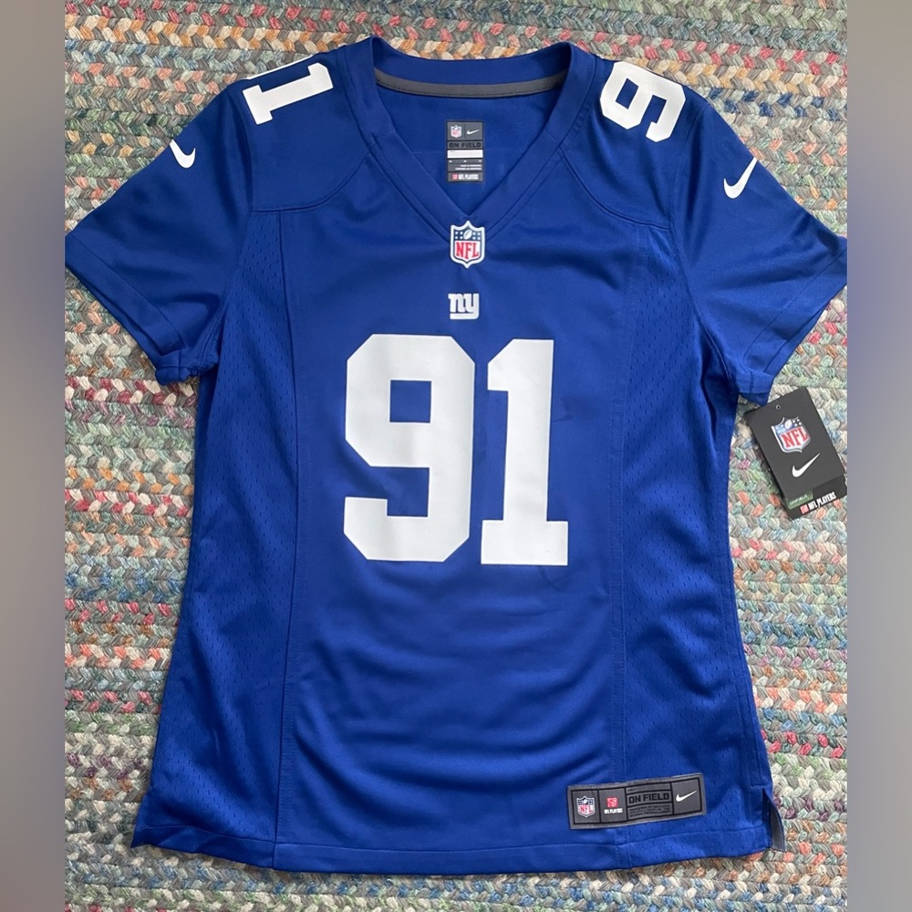 New Nike Women's Medium Royal Blue #91 TUCK, New York Giants Football Jersey,